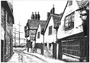 Thames Street and the New Inn, Old Poole circa 1900