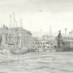 Poole Quay Pencil Drawing